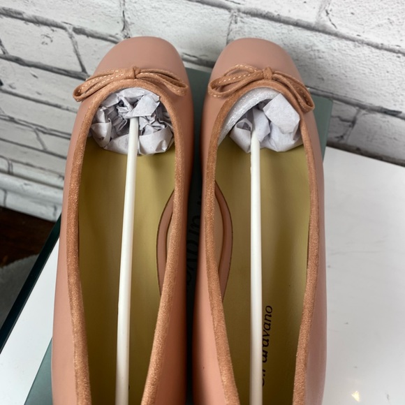 C.Paravano Leather Ballet Flats with Bow Women's 11 EU 42 Pink Low Heel SlipOn - Picture 6 of 8